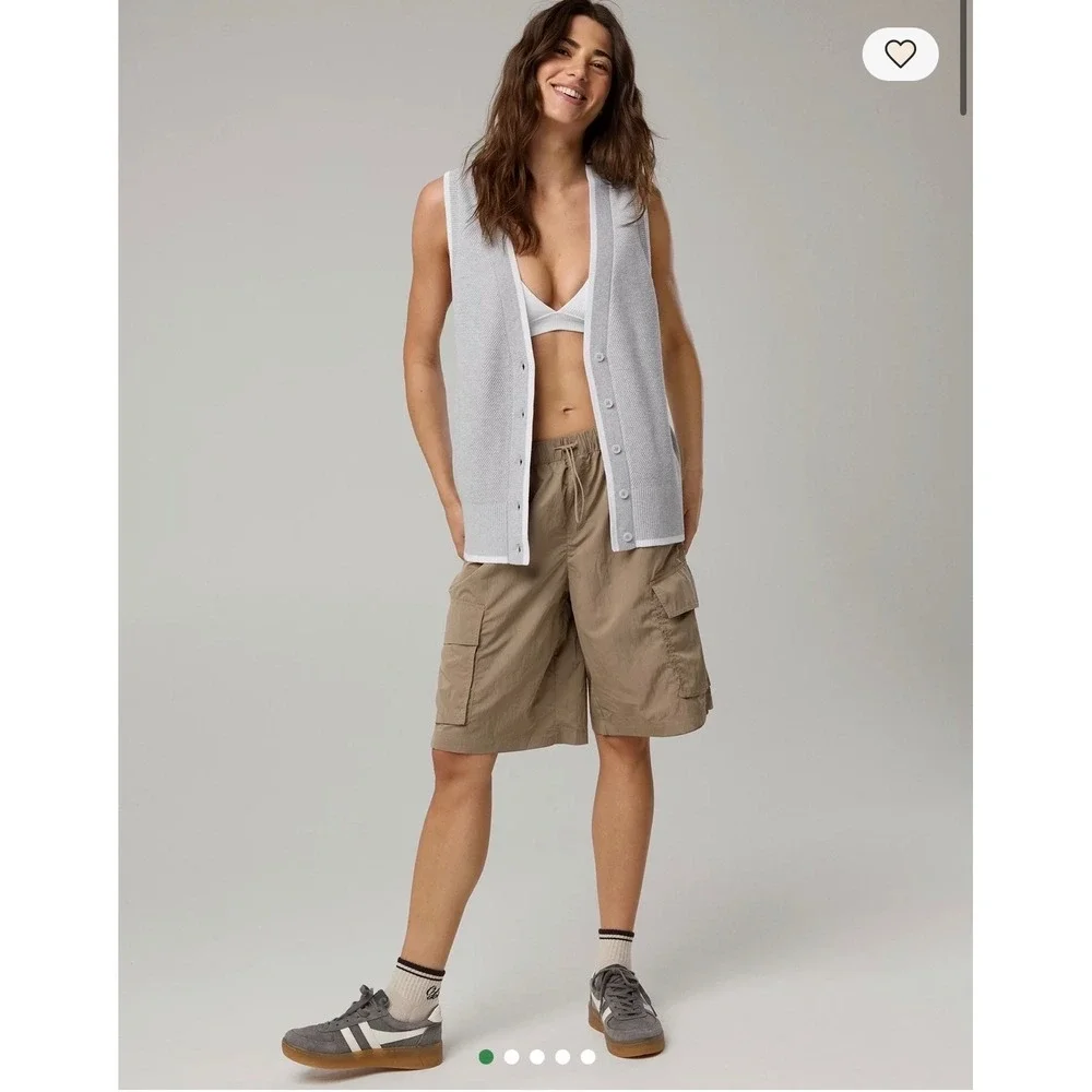 OFFLINE by Aerie Grey Tennis Sweater Vest Cardigan‎ Button Front Women's Small